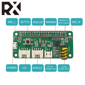 Rasphberry e Pi0 Pi Zero 4b 3b +/3B rineaker a doppio microfono intelligente riconoscimento vocale Stereo - Product Image 2