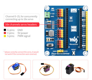 Raspberry Pi Pico modulo Servo Driver uscite a 16 canali-risoluzione Bit che controlla braccio robotico deambulatore esapode per - Product Image 3