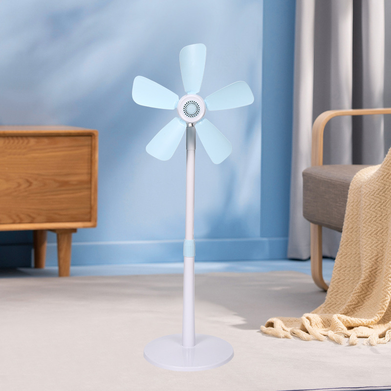 Blue floor fan
