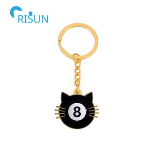 พวงกุญแจบอลสระลูกบิลเลียด8แปดเม็ดสีดำเคลือบสั่งทำได้ - Product Image 4