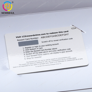 Papel PVC Plástico Tarjeta de regalo Scratch Code Voucher Cards con código de barras - Product Image 6