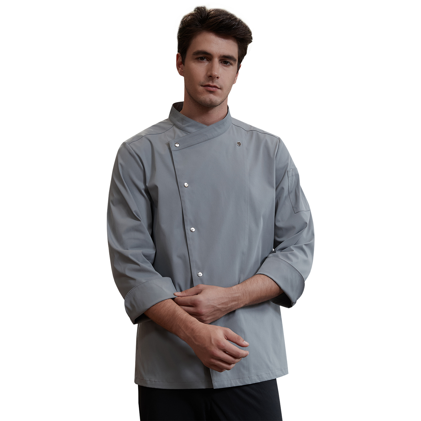 Top gris con manga larga