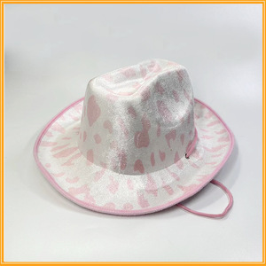 Büyük saçak ile inek desen kovboy şapkası inek desen yetişkin parti şapka ile kovboy şapkası - Product Image 4