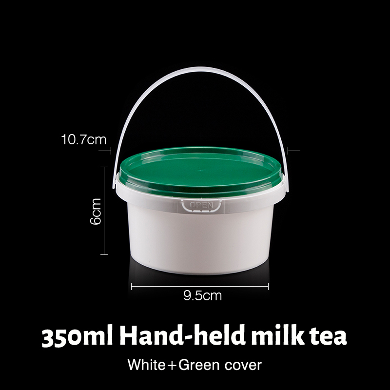 แก้วสีขาวขนาด 350 มล. พร้อมฝาสีเขียว