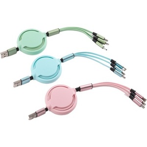 Macaron 1-To-3 teleskopik uygun veri kablosu Apple Android için tip C 3-in-1 şarj kablosu - Product Image 1
