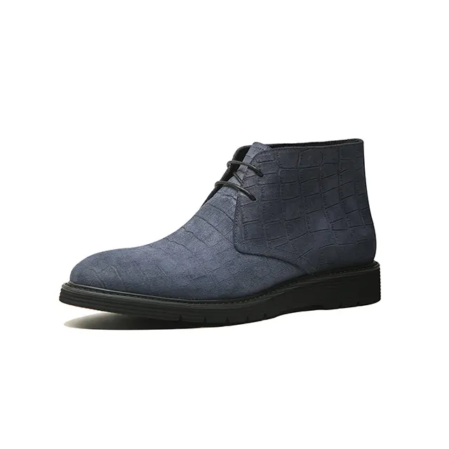 OEM Novas Botas Homens Couro Genuíno azul Men Moda couro trabalho botas para homens