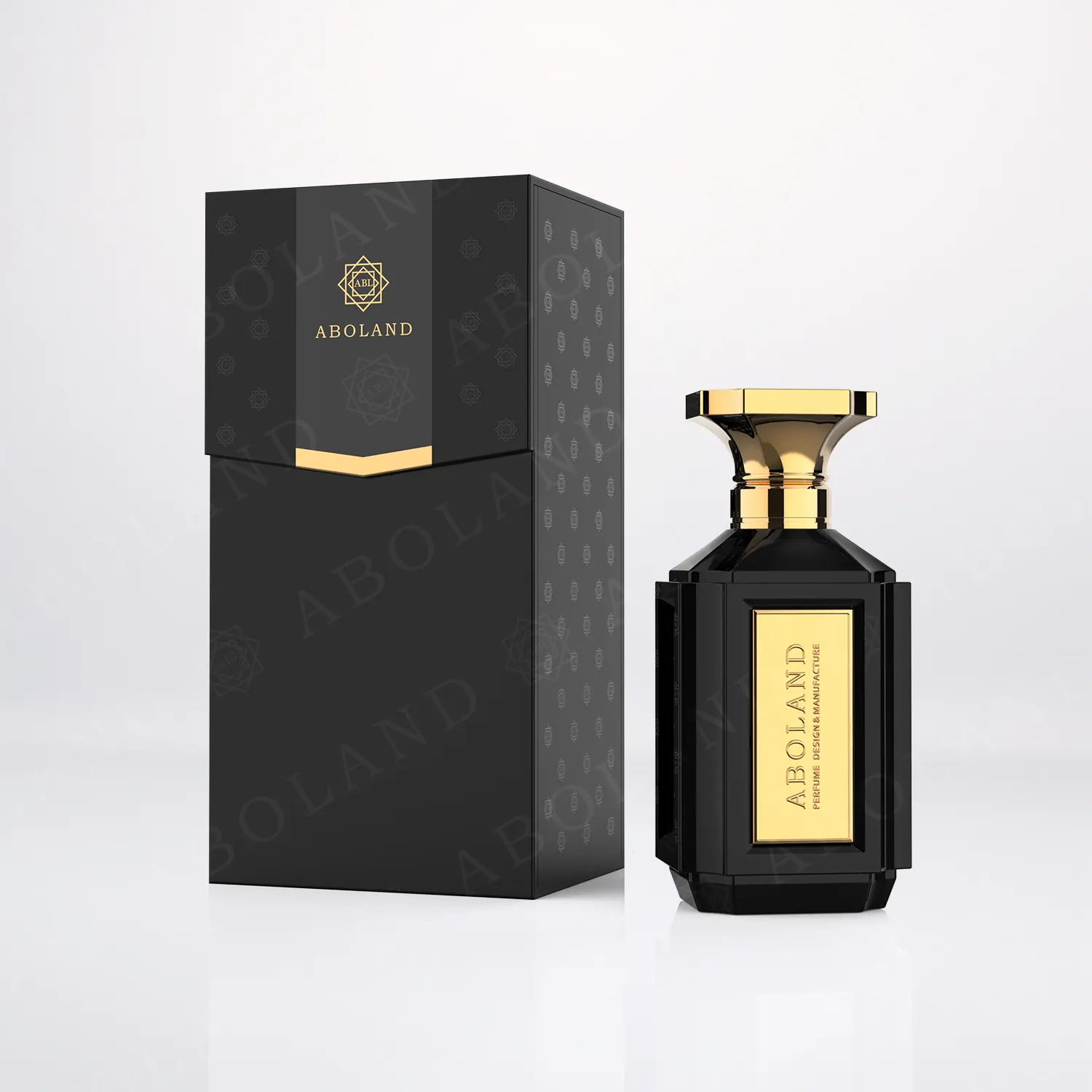 Boîte à parfum noire de luxe personnalisée bouteille de parfum vide nouveau design emballage unique de parfum