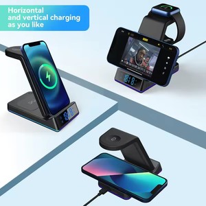 Multifunctional Alarm Clock Wireless Charger,portable 5 in 1 Wireless Charger 15w Fast <strong>Charging</strong> with <strong>Lamp</strong> - Product Image 3