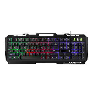 Keywin Factory Wholesale Customized Full Size Iron Plate Wired Gaming <strong>Keyboard</strong> USB Wired LED Rainbow Backlight Gaming <strong>Keyboard</strong> - Product Image 1