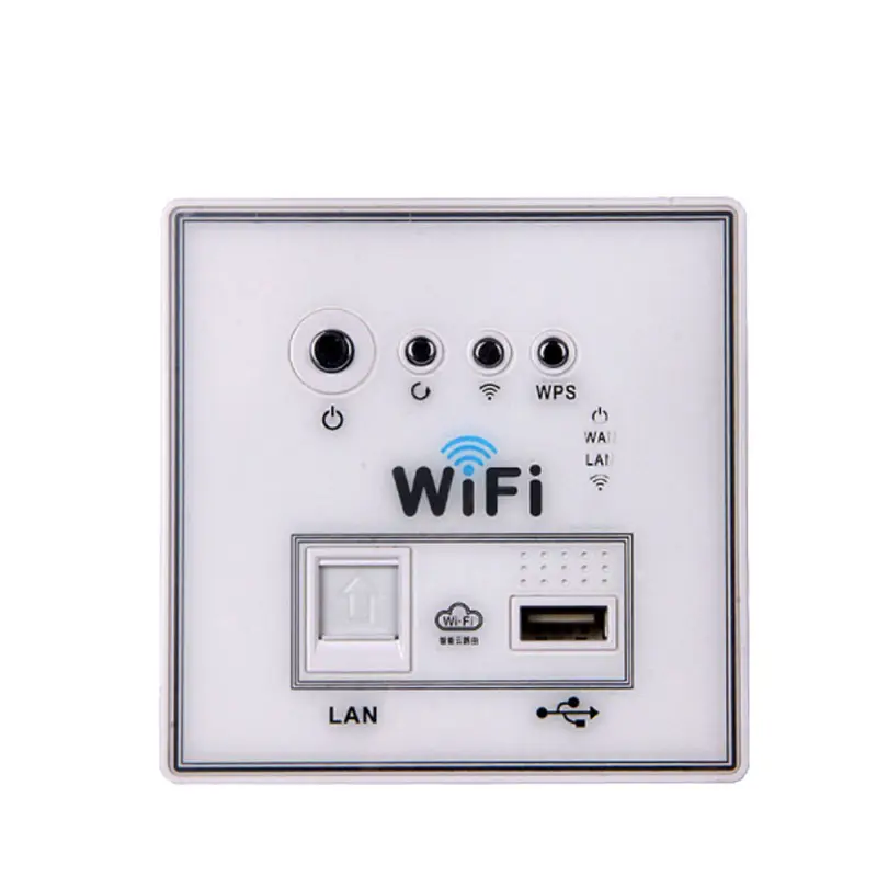 86 Type White Acrylic Panel Universal Wall Trough Wireless Smart 150Mbps 4G Home Luxury WiFi Wall Router