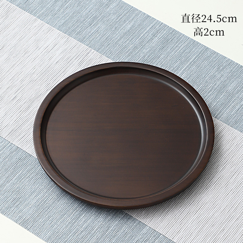 116 25*25*2 Walnut-colored round engraved plate