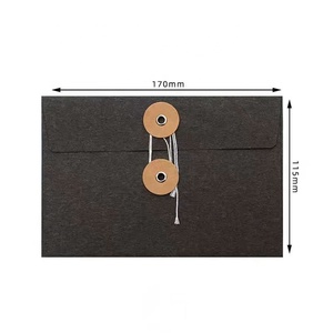 牛皮纸细绳领带信封带细绳和纽扣的回收信封 - Product Image 3