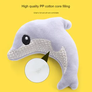 Juguete masticable en forma de delfín ecológico directo de fábrica para gatos Material de felpa súper suave con suministros para mascotas de hierba gatera - Product Image 3