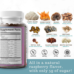 กัมมี่เห็ด<span class=keywords><strong>10</strong></span> in 1ผสมเห็ดวีแกนฉลากส่วนตัวตามแบบวีแกนเพื่อเพิ่มความจำเพิ่มภูมิคุ้มกัน - Product Image 4
