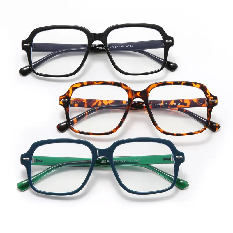 Factory Wholesale Square Meter Nail Large Frame Anti Blue-Ray Optical Mirror Fashion Glasses