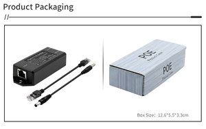Gigabit POE Splitter Factory Venta al por mayor 48V DC Entrada 802.3At Separador 5V 4A Salida 10/100/1000Mbps con cables para sistema CCTV - Product Image 6