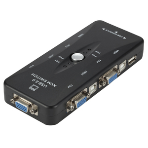 Hub KVM VGA/SVGA de 4 puertos USB 2,0, adaptador de caja, se conecta a impresora, teclado inteligente, ratón, 4 interruptores de ordenador, barato de fábrica - Product Image 1