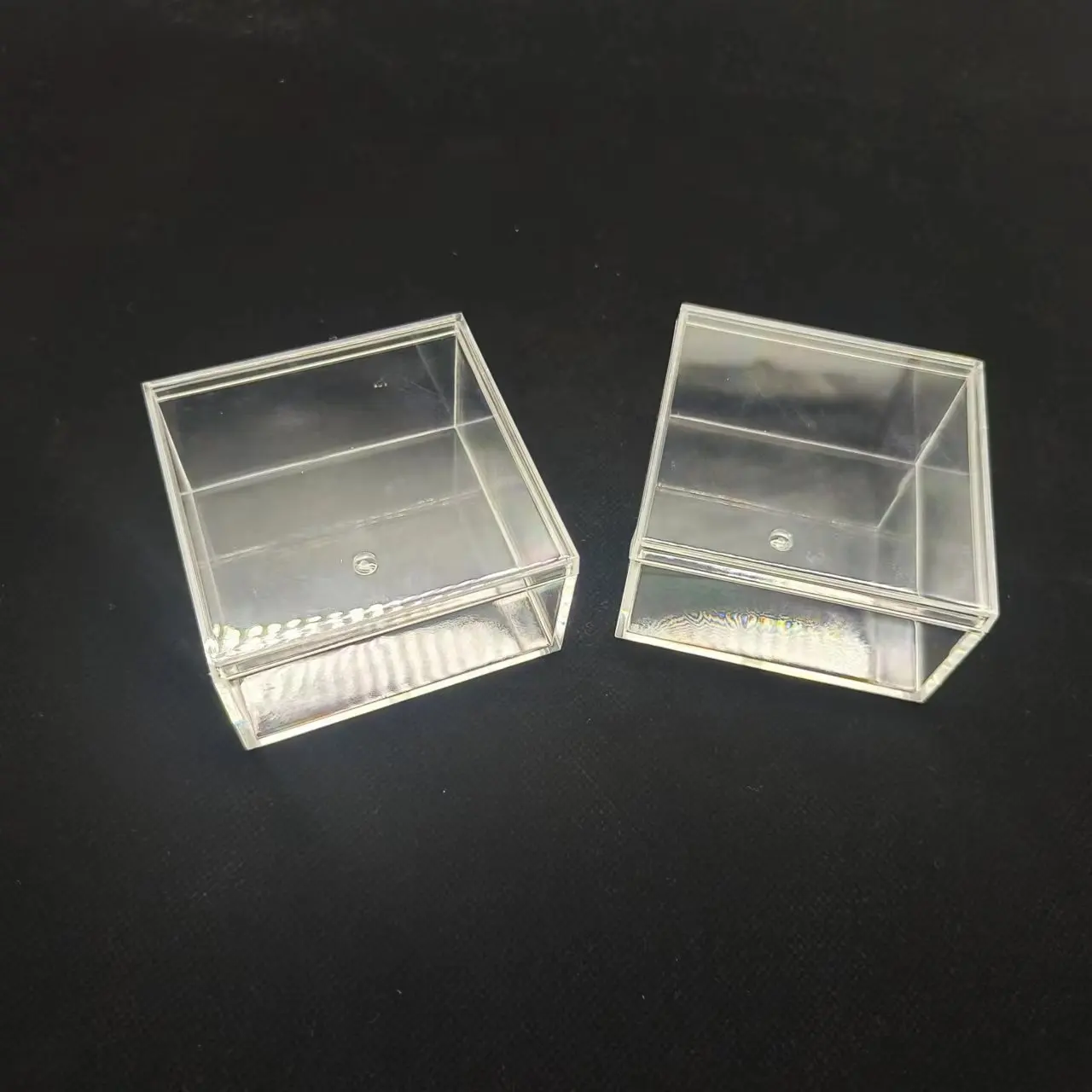 Caixa de cubo quadrado plástico transparente com tampa separada, para casos de organizador vazio