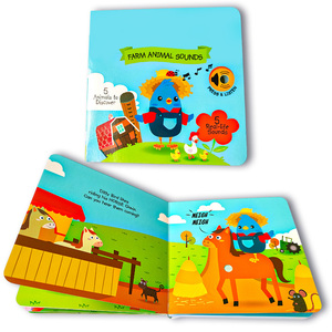 Custom Farm Animals Song Button Board Book con Sound Book per bambini apprendimento precoce cantando-lungo l'audiolibro - Product Image 1