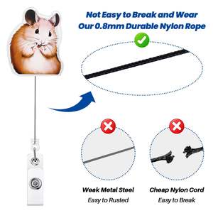 Özel LOGO çok amaçlı geri çekilebilir klip kolay çekme plastik ABS rozeti özel akrilik hemşire aksesuarları anahtarlık adı etiketi - Product Image 4