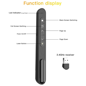 Presentatore Wireless penna per tornitura pagina Laser rossa indicatore di presentazione PPT USB 2.4GHz puntatore PowerPoint Mouse con telecomando - Product Image 3