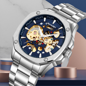 Skmei 9378 Bán Buôn Sang Trọng 3ATM Không Thấm Nước Xem Skeleton Thép Không Gỉ Cơ Khí Tự Động Đồng Hồ Mens Đồng Hồ Đeo Tay - Product Image 2