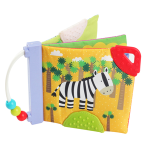 Unisex Early Educational Plush Book <strong>Toy</strong> with Teether Soft Cloth Animal Shape Quiet <strong>Style</strong> for 3-6 Months <strong>Old</strong> Babies-Packaged Sets - Product Image 1