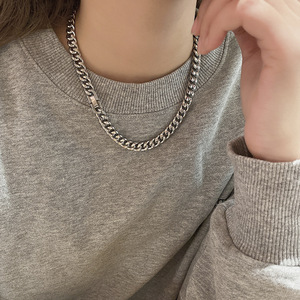 Direct Sales Extravagant Personality Necklaces Styling Cuban <strong>Chain</strong> Fashion <strong>Chains</strong> for Couples Stainless Steel Spring Accessory - Product Image 4