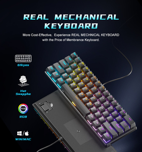 60 Percent Mechanical Gaming <strong>Keyboard</strong> Ergonomic Durable Detachable Type-C Cable Mini White Gaming <strong>Keyboard</strong> with Red Switches