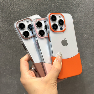 Itme iki renk temizle şeffaf Anti sarı akrilik Pc darbeye geri telefon iphone için kılıf 16 15 14 13 12 11 kabuk - Product Image 6