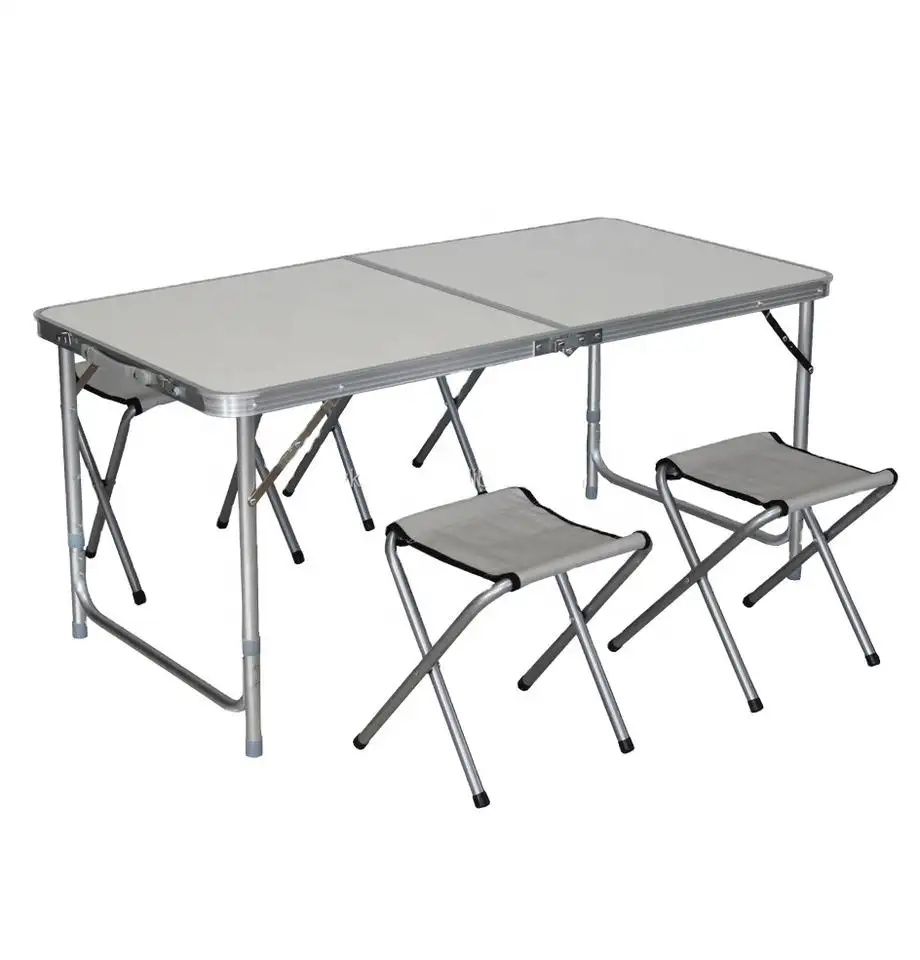 Outdoor picnic aluminum folding camping table and chairs