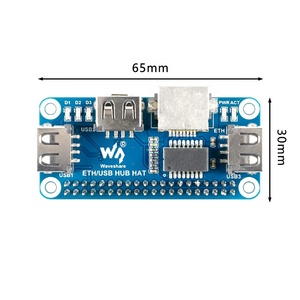 Ethernet/HUB USB HAT modulo scheda di espansione ETH/cappello HUB USB per lampone Pi 1x RJ45 3x USB USB - Product Image 3