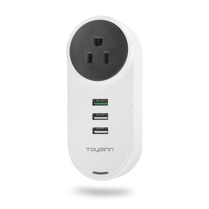 美国ETL壁挂式1交流插座认证旋转电源插座，带QC3.0 USB充电器 - Product Image 1