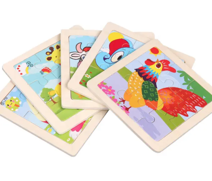 Giocattolo in legno personalizzato Montessori fai da te per bambini Enfant Jigsaw gioco di Puzzle animale educativo precoce