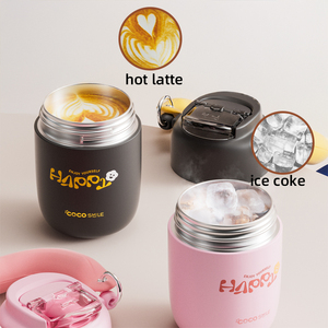 Biểu tượng tùy chỉnh rò rỉ bằng chứng BPA free 350ml thép không gỉ cách nhiệt chân không <span class=keywords><strong>Flask</strong></span> Tumbler chai nước với dây thừng cho Sôi - Product Image 5