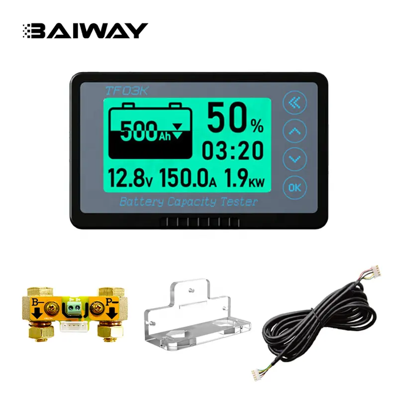 Baiway TF03K 8-120V 350A medidor de batería de alta precisión Monitor Indicador de capacidad de nivel de batería probador de carga de batería