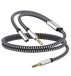 Cable divisor auxiliar de Audio de 2 puertos de 3,5 MM hembra a doble macho, chaqueta de PVC para altavoz, ordenador y reproductor de DVD, 2 entradas y 1 salida