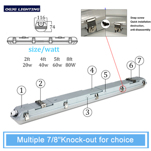 Factory workshop replaceable dust proof led <strong>tube</strong> lighting <strong>0.6m</strong> 1.2m 1.5m engine room motion sensor waterproof light fixture - Product Image 2