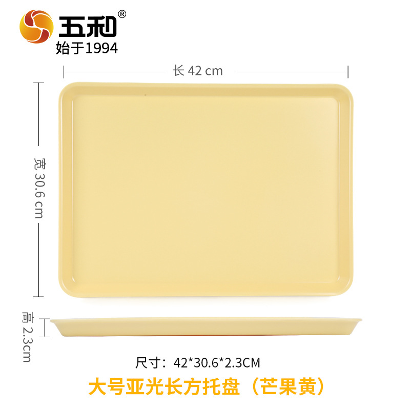 Large matte rectangular tray 4038C (mango yellow)