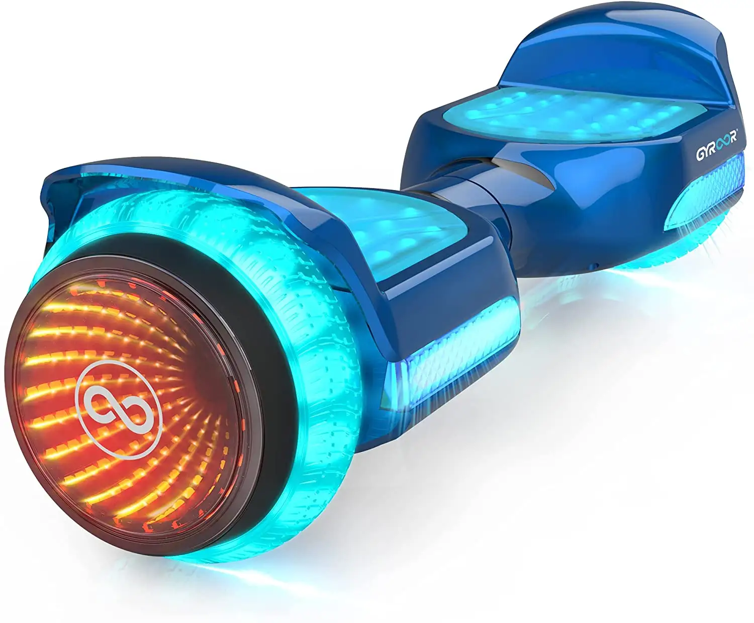 Gyroor-Hoverboard eléctrico para niños, patinete de auto equilibrio con altavoz de diente azul incorporado, ruedas de 6,5 pulgadas, luces LED