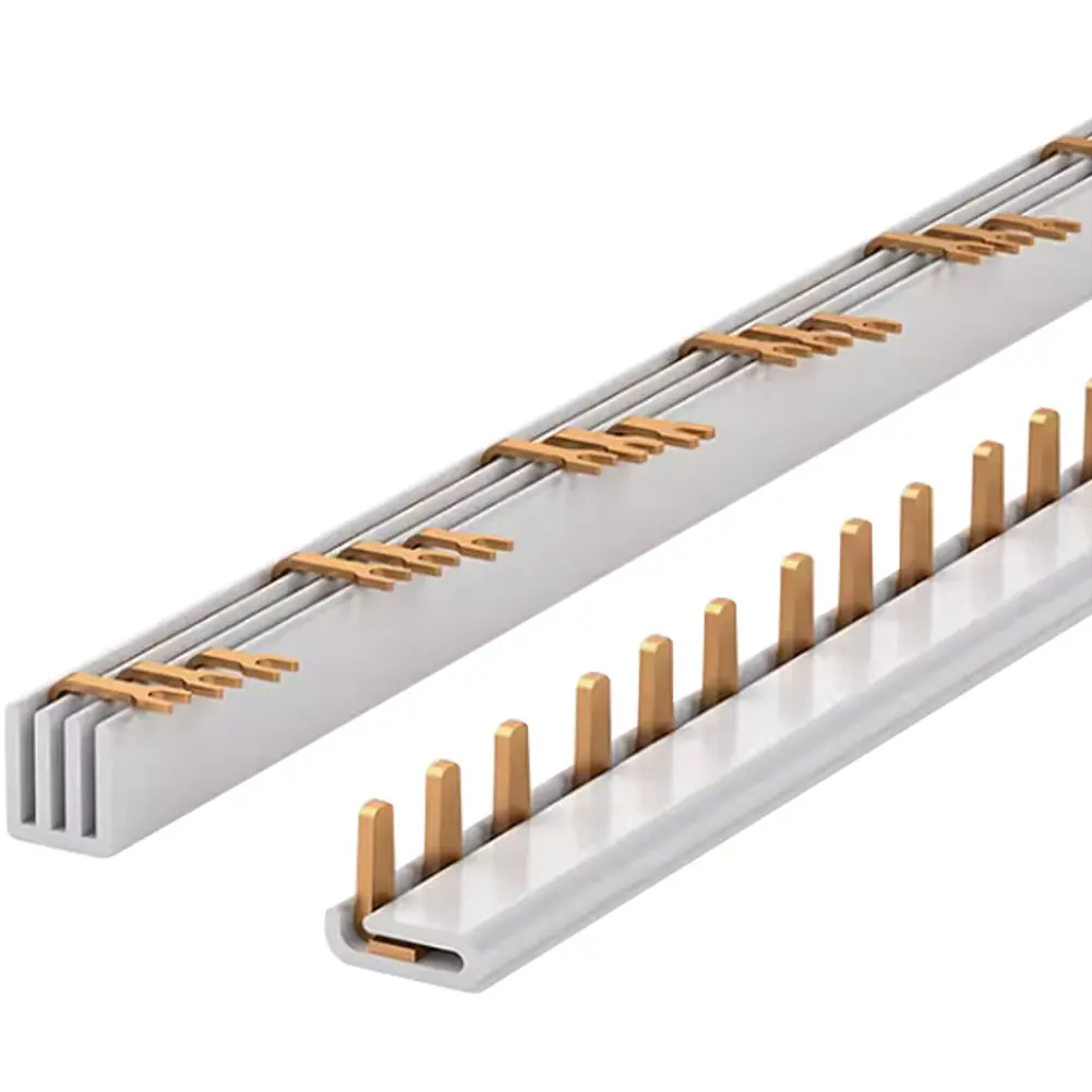 100% Cooper1P 2P 3P 4P U type /Pin Type busbar for MCB, Copper busbar China factory directly 63A 80A 100A