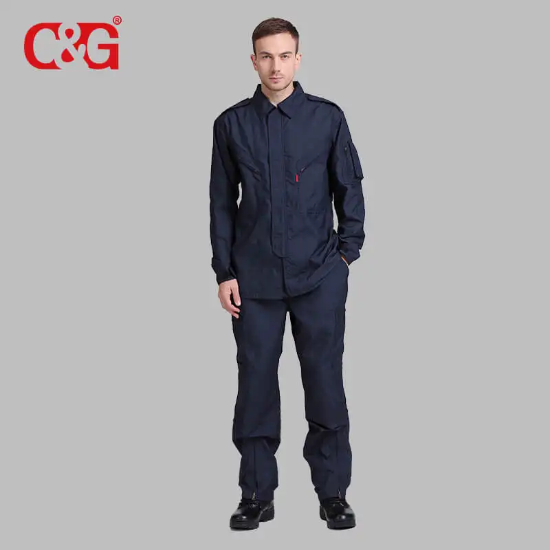 Dupont Nomex-uniforme azul, traje de vuelo de dos piezas, C & G