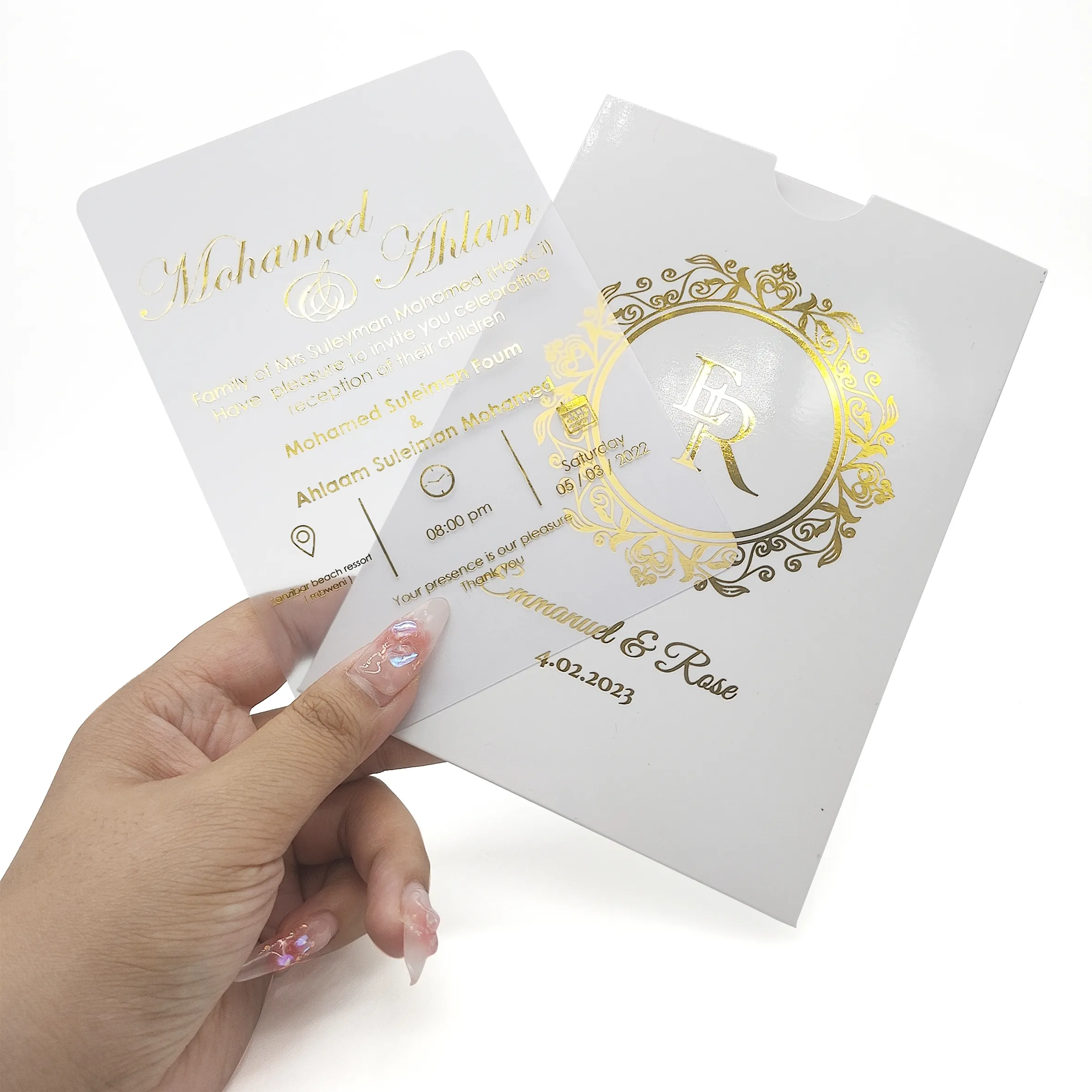 Personalizado luxo graças você cartões com envelope e adesivos convite manga presente casamento envelope de embalagem