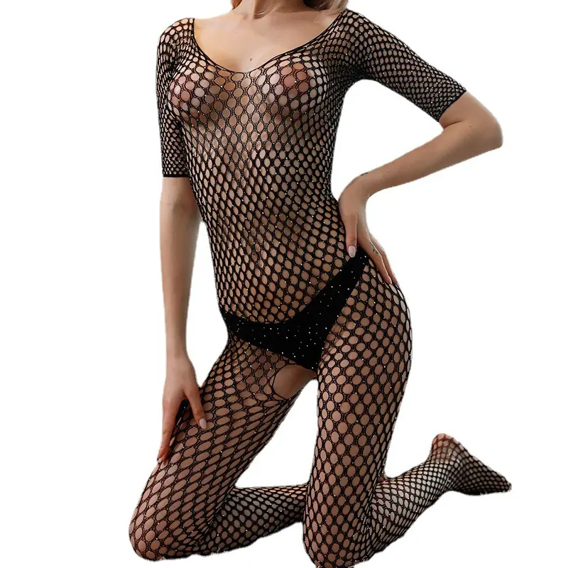 Phụ Nữ Fishnet Bodystocking Cộng Với Kích Thước Crotchless Babydoll Bodysuit Sexy Liền Mạch Vớ Catsuit Erotic Đồ Lót Mềm Quần Áo Ngủ