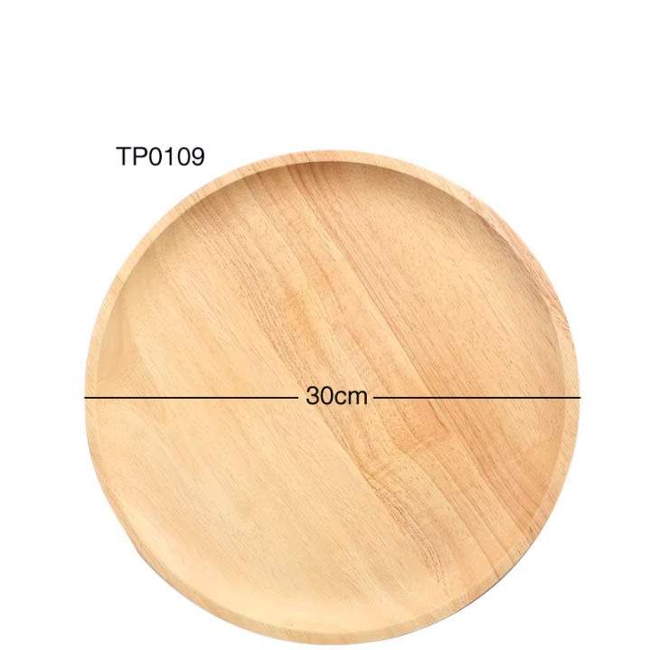 Plato redondo de madera maciza 30*2cm