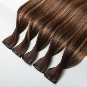 Bán buôn thẳng đôi rút ra lớp biểu bì phù hợp Trinh Nữ thiên tài sợi ngang lượn sóng tóc mở rộng Nguyên 100 tóc con người balayage 24 26 inch - Product Image 2