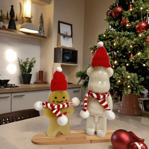 Giáng sinh Gingerbread người đàn ông lấy cảm hứng từ rõ ràng nhựa dùng một lần nước trái cây uống chai với mũ và khăn cho ép và uống - Product Image 4