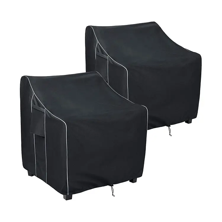 कस्टम लोगो dustproof निविड़ अंधकार 600d ऑक्सफोर्ड कपड़े उद्यान आउटडोर कुर्सी कवर आँगन फर्नीचर कुर्सी कवर