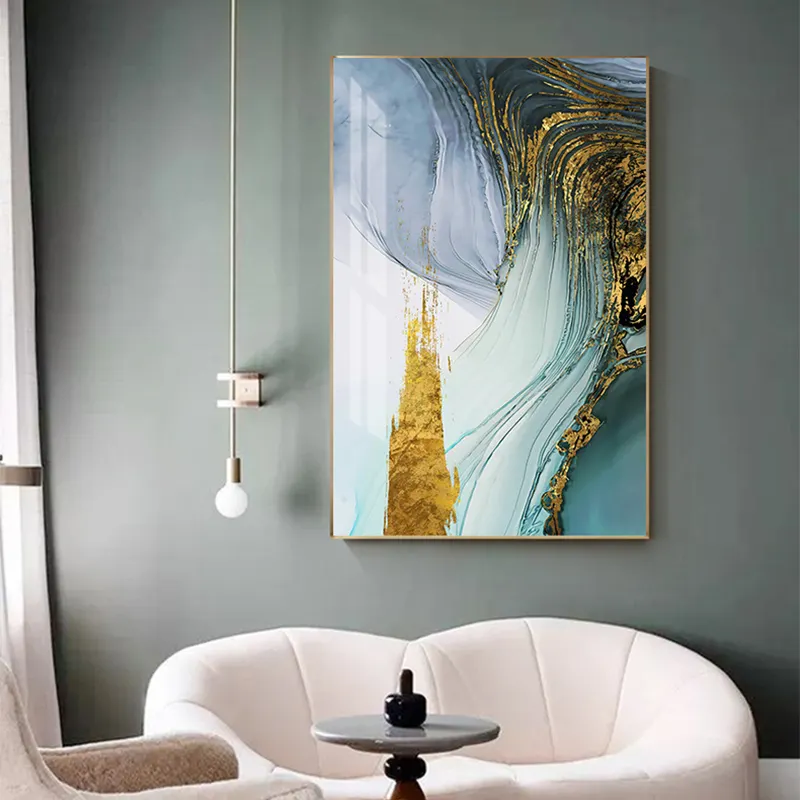 Funtuart HD decoración del hogar arte de la pared de la sala de estar impresiones artísticas geométricas abstractas pintura de vidrio personalizada