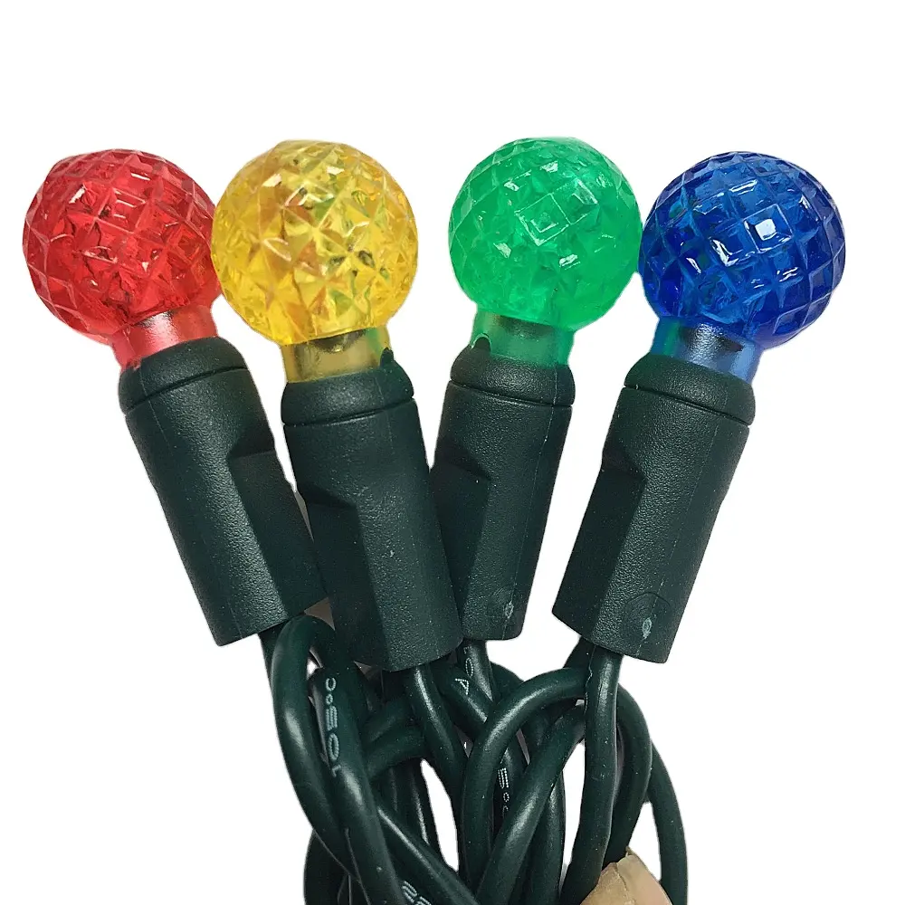 Corda de luz LED de Natal para uso externo, 120V, suspensa na árvore, com emissão IP66 de emissão verde vermelha branca quente, com classificação IP66